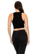 Load image into Gallery viewer, Tanya Cut Out Crop Top - Black/White