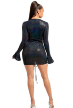Load image into Gallery viewer, Glow Up Long Sleeve Sparkle Dress - Silver/Blush/Black
