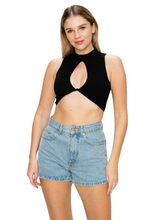 Load image into Gallery viewer, Jess Cut Out Crop Top - Mocha/Black
