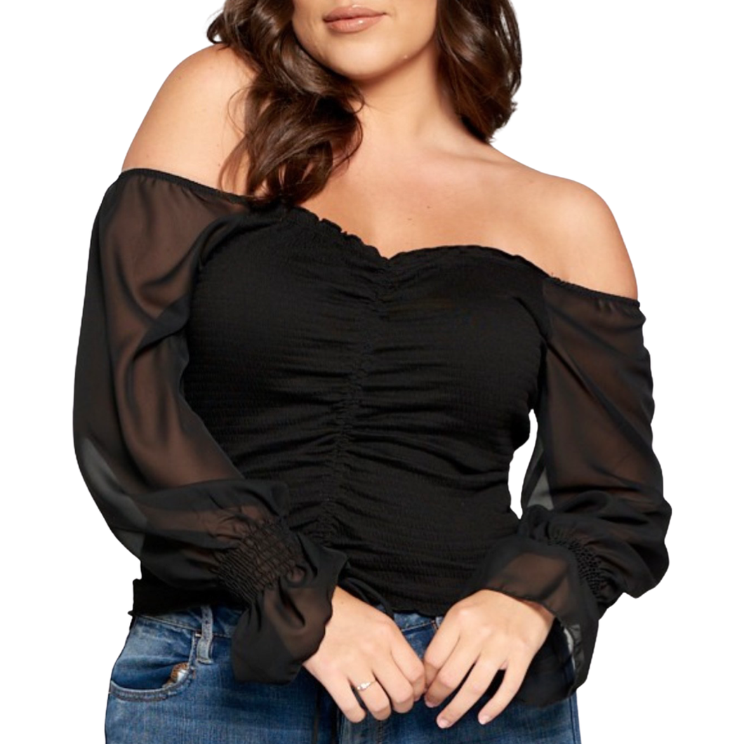 Samantha Top - Black (Plus Size)