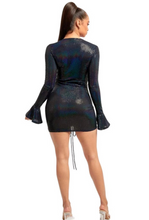 Load image into Gallery viewer, Glow Up Long Sleeve Sparkle Dress - Silver/Blush/Black

