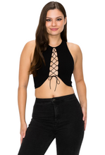 Load image into Gallery viewer, Tanya Cut Out Crop Top - Black/White
