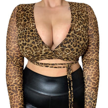 Load image into Gallery viewer, Tied Up Leopard Top

