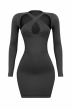 Load image into Gallery viewer, Don’t Cross Me Long Sleeve Mini Dress - Black
