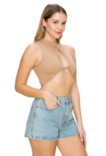Load image into Gallery viewer, Jess Cut Out Crop Top - Mocha/Black
