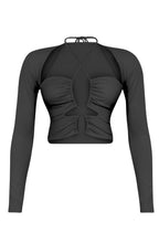 Load image into Gallery viewer, Maddy Long Sleeve Halter Top - Black
