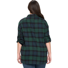 Load image into Gallery viewer, Call Me Later Oversized Flannel - Hunter Green (Plus Size)
